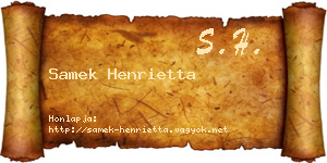 Samek Henrietta névjegykártya